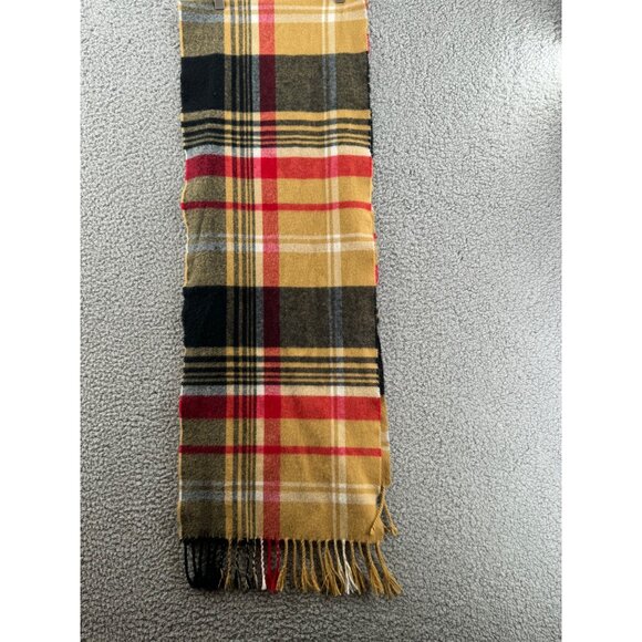 Better Than Cashmere Tartan Plaid Wool & Cashmere Blend Scarf Fringe Tassels - Picture 3 of 8